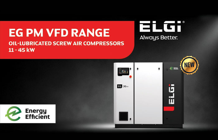 ELGi EG PM “Permanent Magnet” Oil-lubricated Screw Compressors To Deliver Class-leading Lifecycle Value | ENGINEERING REVIEW | Manufacturing | Industrial Sector Magazine & Portal | Indian Industrial Information | Manufacturing Industry Update | Manufacturing Technology Update